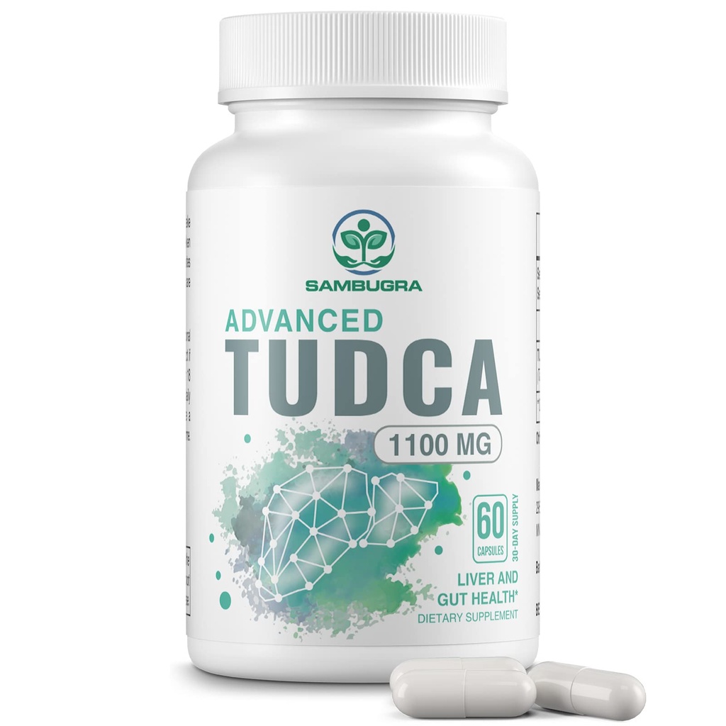 Sambugra TUDCA Liver는 1100mg의 제 3 자 시험된 매우 힘 Bile 소금 TUDCA 보충교재, Detox Cleanse와 수선을 위한 간섭 지원, 60의 캡슐을 보충합니다