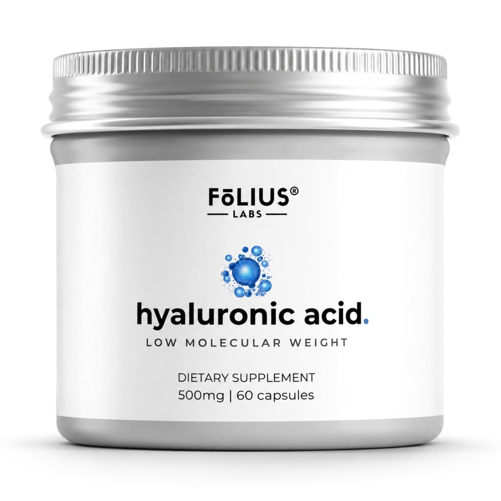매우 높은 순수성 Hyaluronic 산 캡슐 500mg - 95% 나트륨 Hyaluronate - 높게 순화되고 Bioavailable - 낮은 분자량 - 비 GMO Fermented - 60의 캡슐
