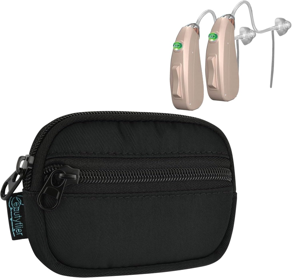 Beautyflier Hearing Aid 파우치, 보청기 케이스 포켓 크기, 보청기 증폭기 운반 스토리지 가방, Cochlear Implant 액세서리, Hearing Device Mini Wallet Purse (Case Only)