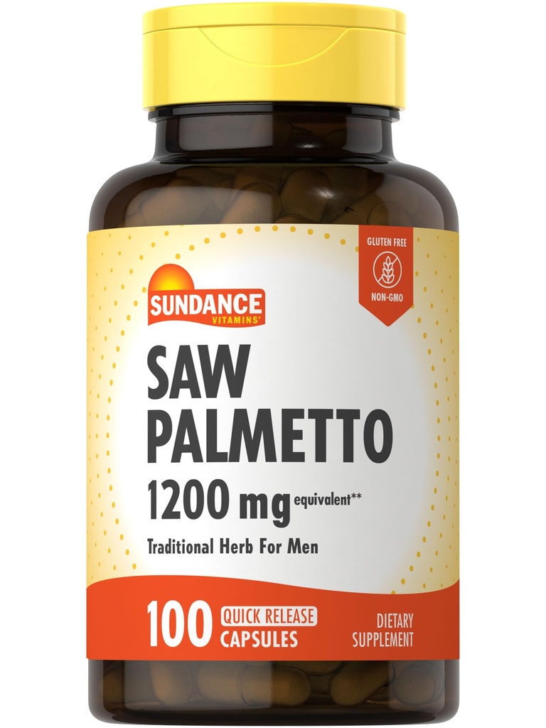 Sundance Saw Palmetto for Men | 100 빠른 릴리스 캡슐 | Non-GMO 및 글루텐 무료 보충