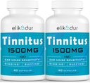 반지 귀를 위한 1500 MG Tinnitus, 귀 반지를 위한 Tinnitus 보충교재, 번식 초본 혼합, 여자 남자를 위한 귀 Tinnitus, (60의 모자, 2 팩)
