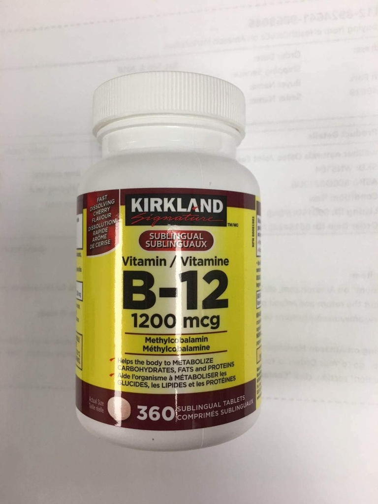 Kirkland 서명 비타민 B12, 1200mcg, 360 정제