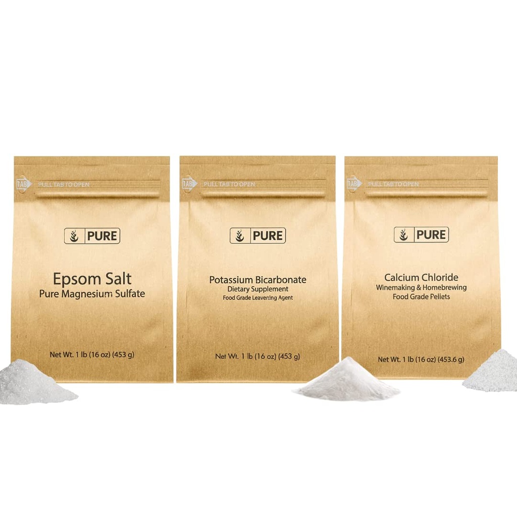 순수한 본래 성분 칼륨 중탄산염, 칼슘 염화물, & Epsom 소금 뭉치, (1lb) 음식 안전, 청소 & 요리