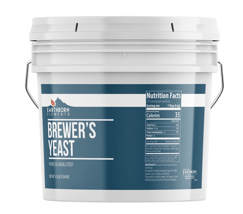 Earthborn Elements Brewer의 효모 1 갤런 버킷, 순수하고 Undiluted, Inactive Yeast