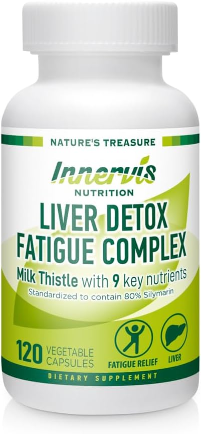 Liver Detox & Energy Support – 우유 이틀 + 9 키 성분, 대사 및 간 건강, 120 Veg 캡슐 | Innervis Nutrition