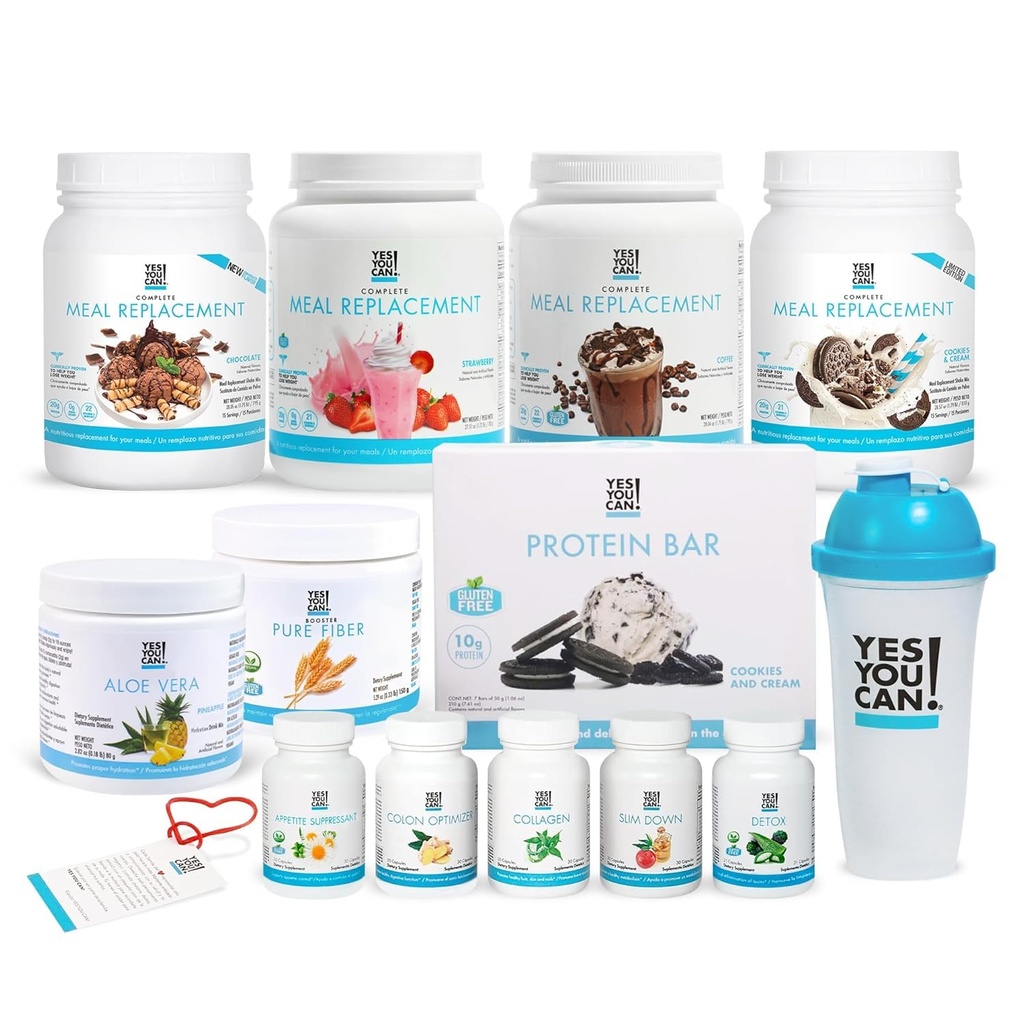 견적 요청 식사 교체 쉐이크, 알로에 베라 음료 혼합, 섬유 쉐이크 믹서, 단백질 스낵, 보충제 - Complete Wellness Kit