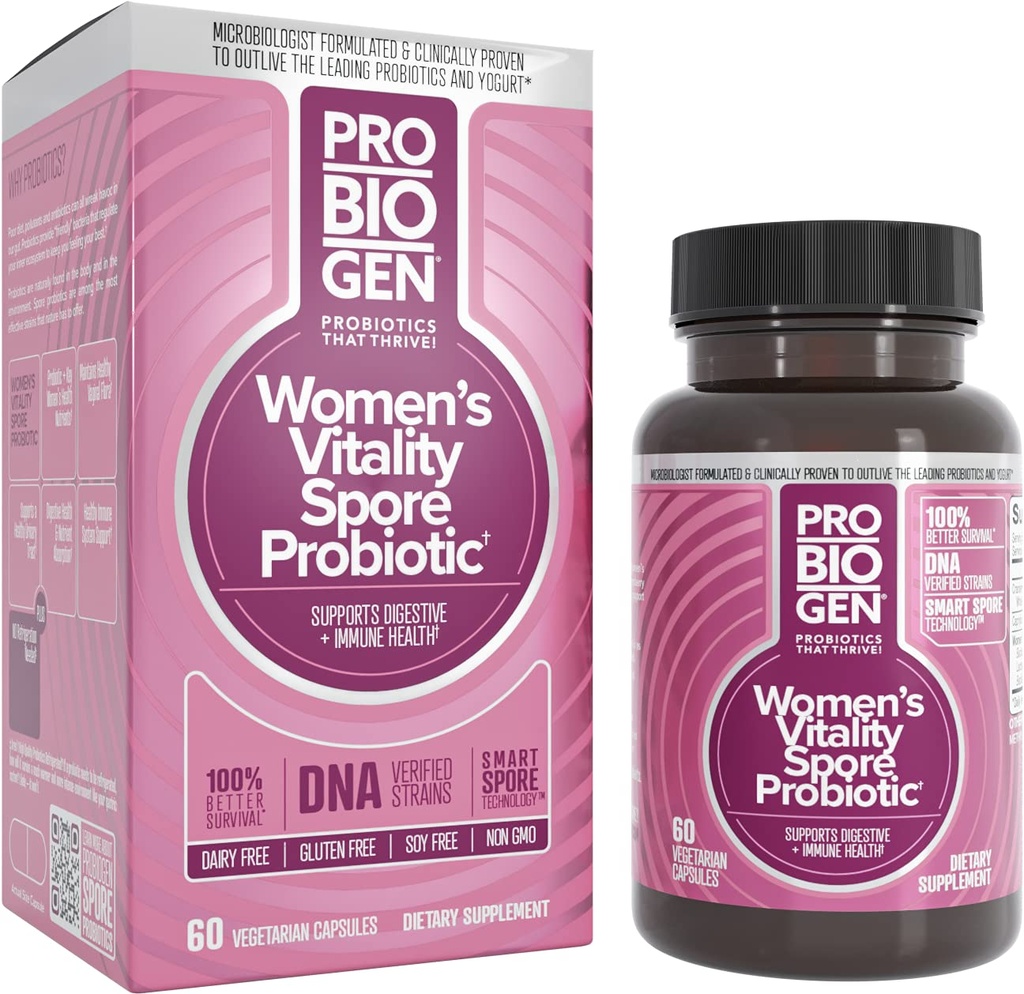 Probiogen Women’s Daily Supplement, Vitality Probiotic Smart Spore Technology, 화이트, 60 카운트