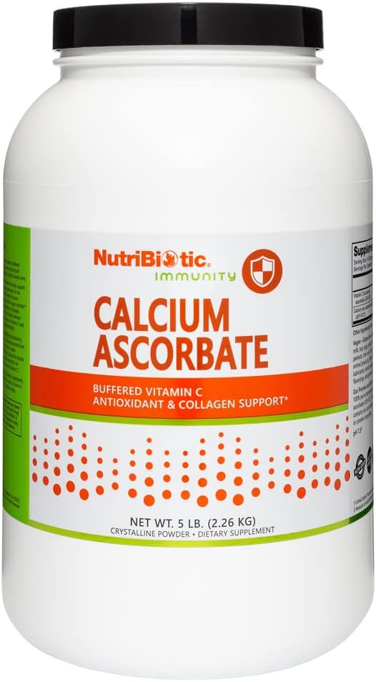 NutriBiotic - 칼슘 아스코르브산염 비타민 C 분말, 5 Lb | 필수 산화 방지제 & 교원질 보충교재는 칼슘으로 완충기로 | 아스코르브산 보다는 소화에 비 산성 & Easier | 글루텐 & GMO는 해방합니다
