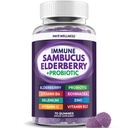 Elderberry Gummies Immune 지원, 어린이 및 성인을위한 일일 지원, Sambucus Elderberry, 아연, 비타민 C, D3, B6, B12, 플러스 - 다이어트 보충 - 70 카운트