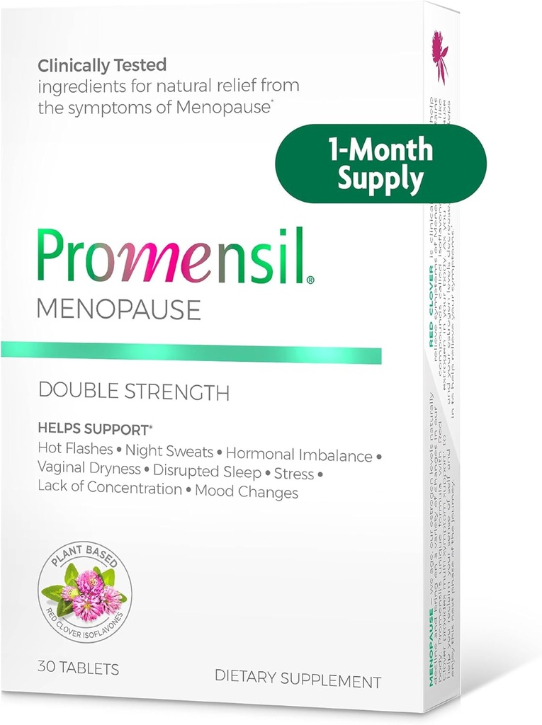 Promensil Menopause 두 배 힘 - 여자, 빨간 클로버 Isoflavones, 도움 지원 뜨거운 섬광, 밤 땀, restlessness - 30 조사를 위한 폐경 보충교재
