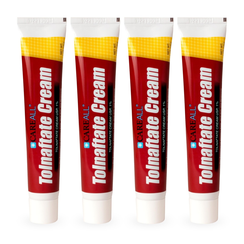 CareAll Tolnaftate 크림 USP 1%, 1.0 oz. Tube (4 팩), Athlete 's Foot, Jock Itch, Ringworm, Leading Brand에 대한 효과적인 항진 처리 및 이발 구호