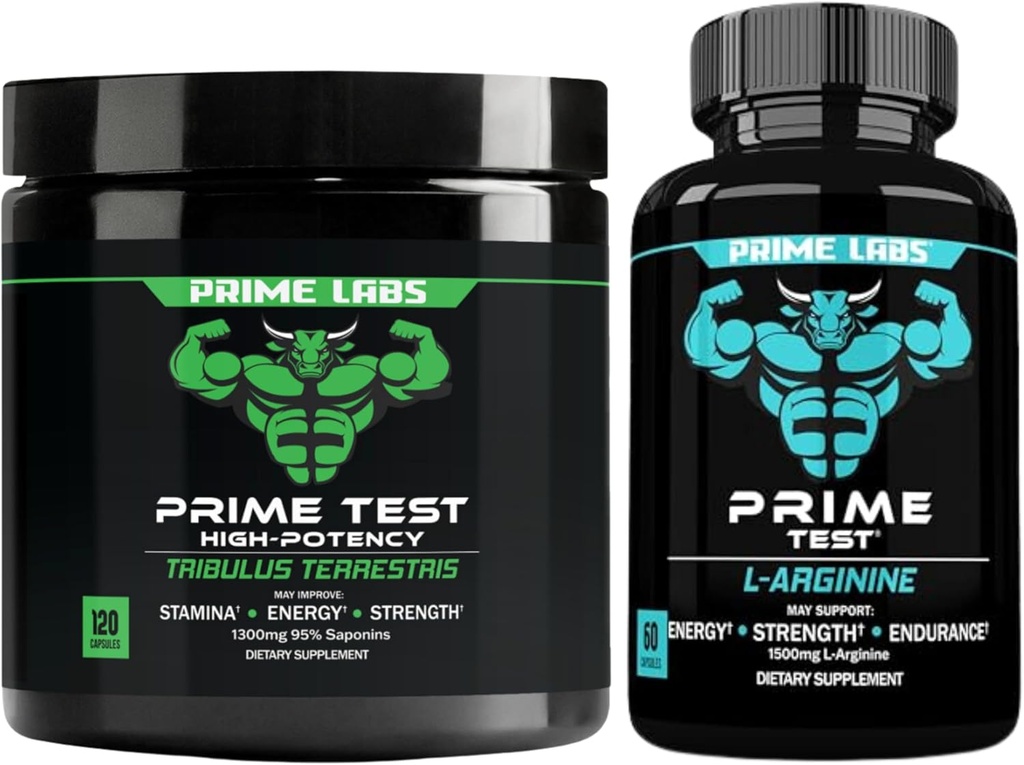 Prime Labs Tribulus Terrestris (120 ct) + L 아르기닌 질소 산화물 (60 ct)