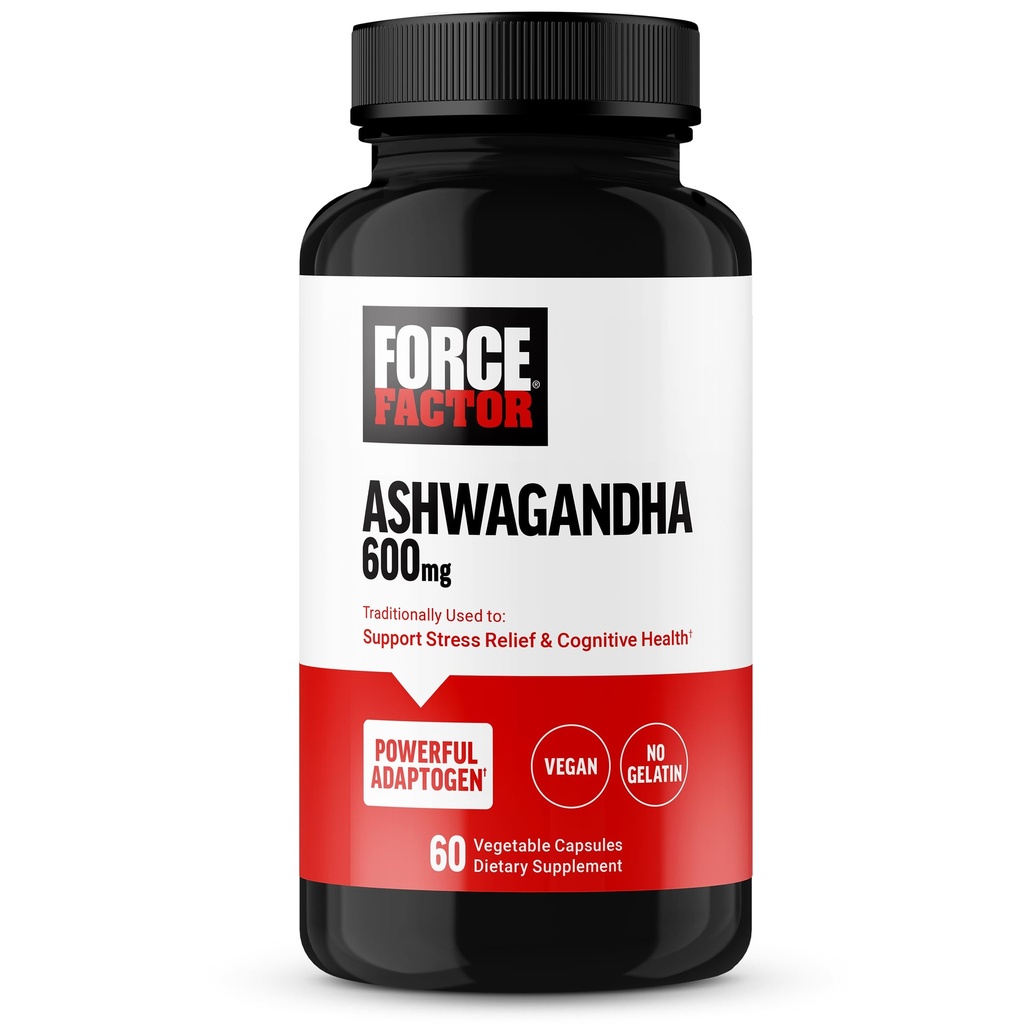 FORCE FACTOR Ashwagandha는 프리미엄 Vegan Ashwagandha 분말, Adaptogens로 만들어졌으며 스트레스와인지 건강, 젤라틴, 비 GMO, 60 캡슐을 지원합니다.
