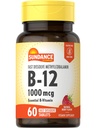 Sundance 비타민 B12 1000 mcg | 빠른 용해 정제 | Methylcobalamin | 채식주의, 비 GMO 및 글루텐 무료 보충