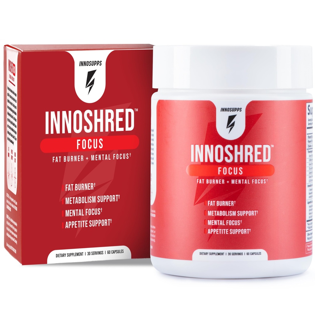 Inno Shred 초점 일 시간 뚱뚱한 가열기, 100mg Capsimax의 파라다이스, 유기 카페인, 녹차 추출물, 식욕 억제제, 체중 감소 지원, 60의 Veggie 캡슐 (60의 캡슐, 초점과)