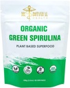 녹색 Spirulina 분말 - 식물 기반 Superfood - 블루 - 그린 조류, 물고기 냄새 없음, 부드러운 & 단백질 음료를위한 천연 식품 착색 - USDA 유기, Vegan, 글루텐 무료