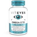 Viteyes Omega-3 TG는 눈 & 심장 건강, 자연적인 Triglyceride 물고기 기름 공식, 명확한, 60 조사를 지원합니다