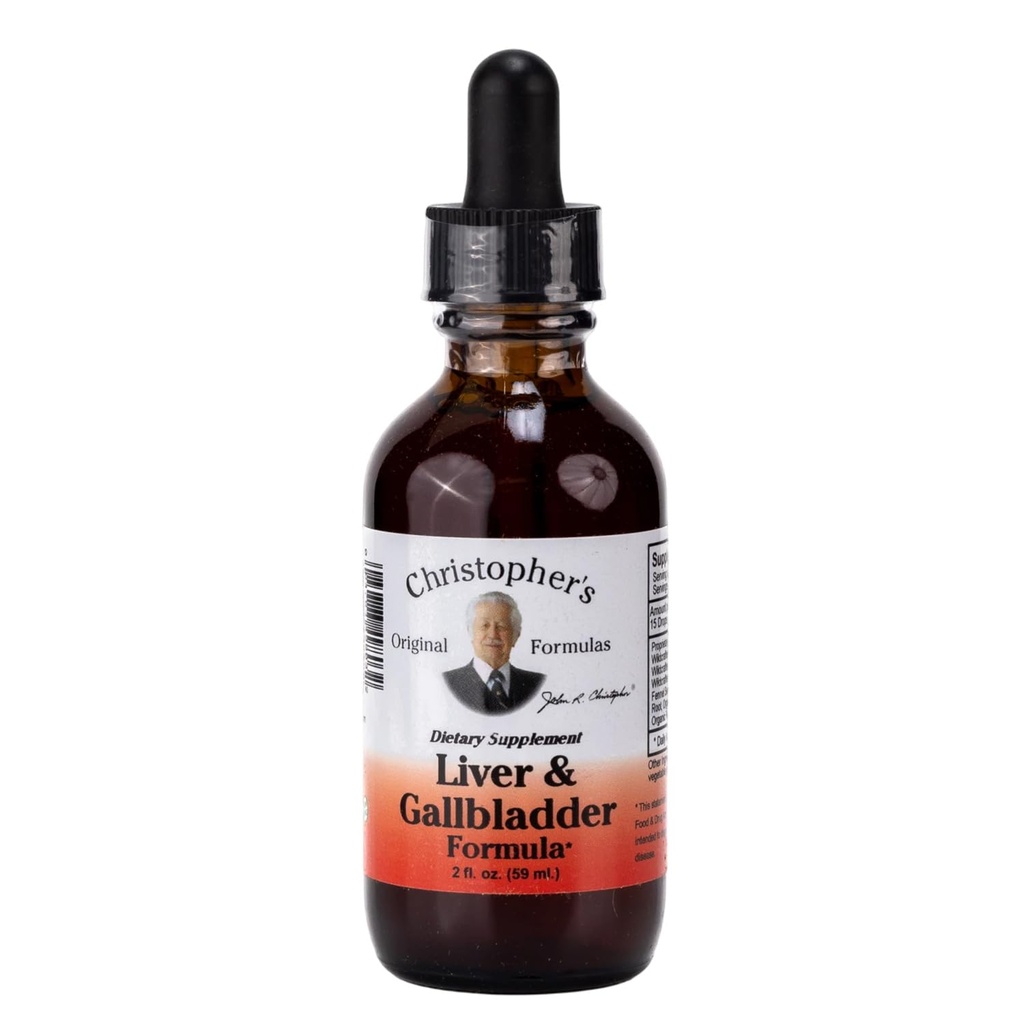 Christopher의 Original Formulas Liver & Gallbladder 공식, Detox & Digestive 지원을위한 초본 보충, 2 fl oz