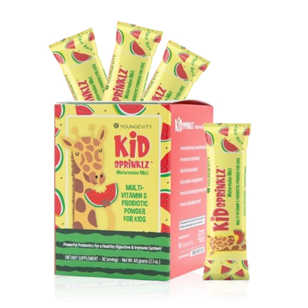 Youngevity Kidsprinklz Watermelon Mist 멀티 비타민 분말 - 어린이 멀티 비타민 & 유아 멀티 비타민 - 비타민, 미네랄 및 프로바이오틱스 - 30 서빙
