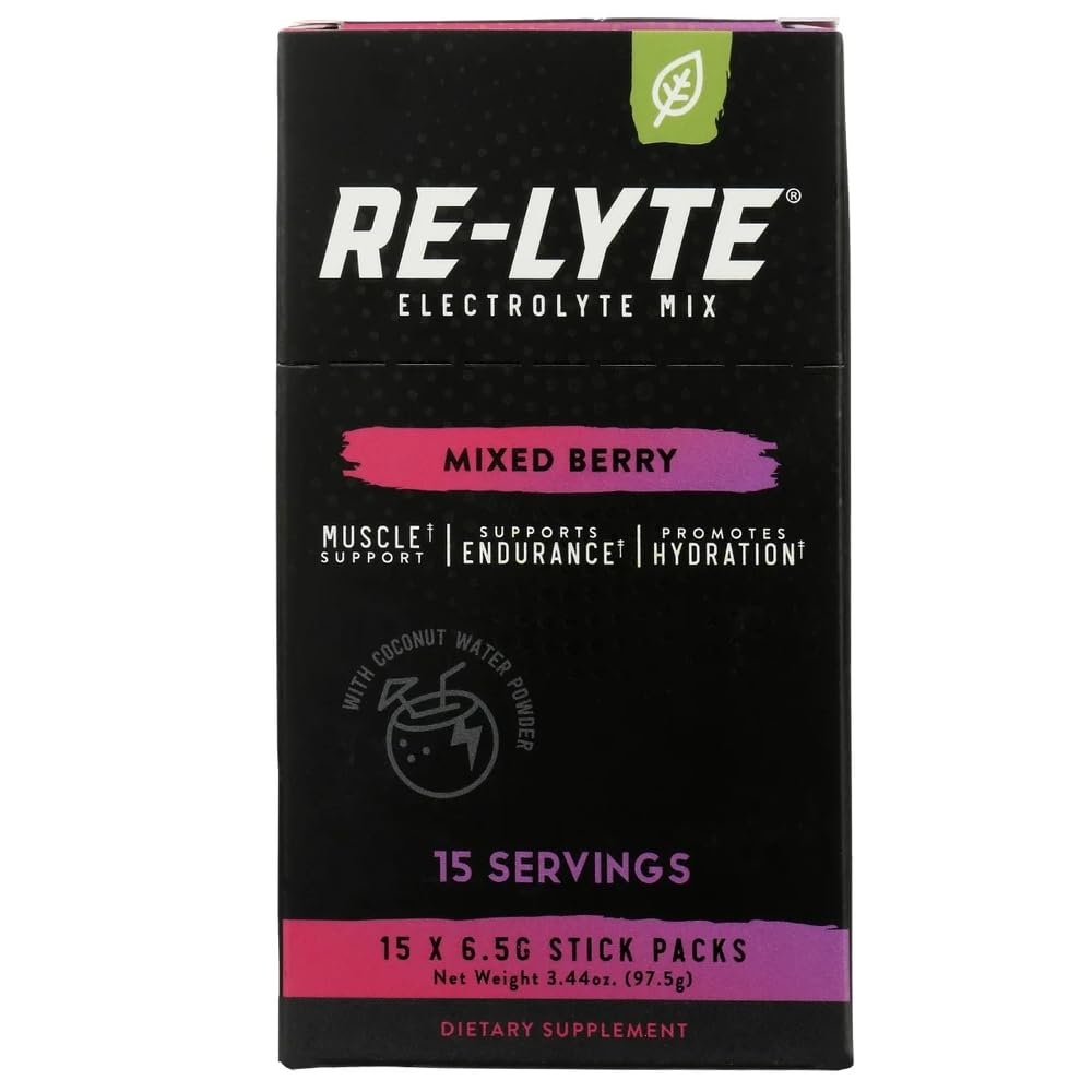 RELYTE Re-Lyte Electrolyte 음료 혼합 베리 15 서빙 패킷 3.44 온스