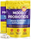 InnovixLabs Mood Probiotic for Women & Men, 임상적으로 장식 된 소화 및 계류 지원 보충교재, Lactobacillus helveticus Rosell-52ND & Bifidobacterium Longum Rosell-175, 60 캡슐