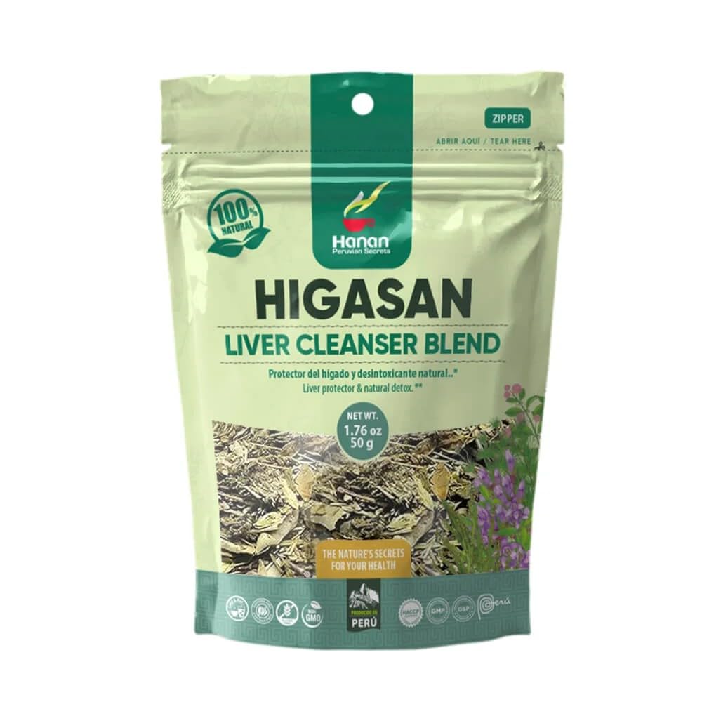 Hanan Peruvian Secrets Higasan Herbal Tea | 100 % 천연 간장 클렌저 | 1.76oz / 50g | 자연적인 원조를 청소하고 건강한 콜레스테롤 수준을 유지 - 6 팩