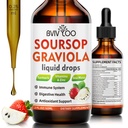 Soursop Graviola 액체 드롭 셀 지원 및 재생, 면역 부스트, 휴식, 라이브 및 수면, Soursop Bitters 액체, 설탕 / 글루텐 무료, 천연 딸기 맛 - 2 Fl Oz (60ml) 병