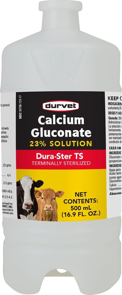 Durvet 칼슘 Gluconate 23 퍼센트 해결책