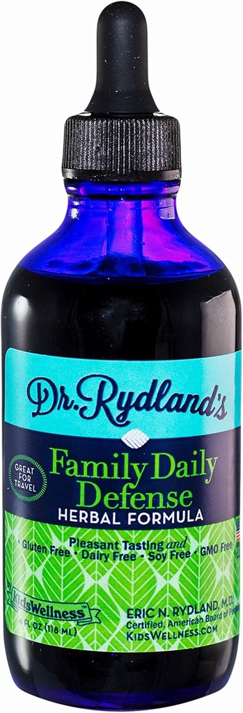 Dr. Rydland's Herbal Supplement | KidsWellness에 의해 생성 | 가족 일일 방어 | 일일 사용 및 여행 | 4 Ounce Bottle