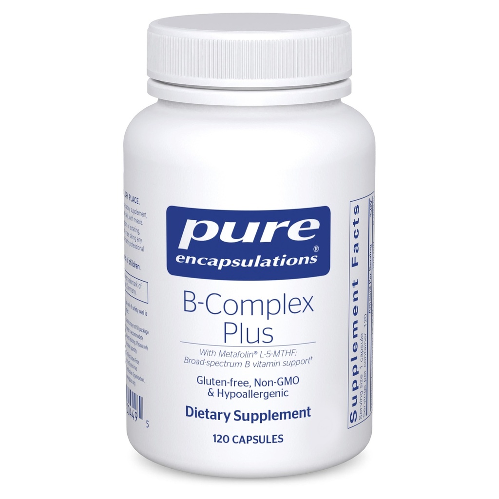 Pure Encapsulations B-Complex Plus - B 비타민 보충 신경 건강, 심혈관 건강, 에너지 레벨 및 신경 시스템 지원 * - 비타민 B12 및 더 - 120 캡슐