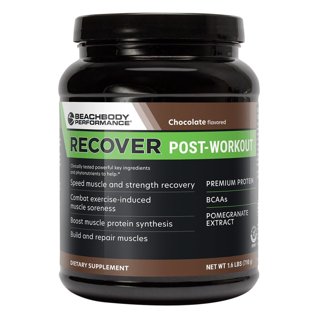 BODi Recover Whey Protein Powder Blend – 20g Protein, BCAA, Pomegranate Extract로 근육 회복을위한 포스트 운동 초콜릿 Whey 보충 - 빠른 회복 - 20 서빙 Tub
