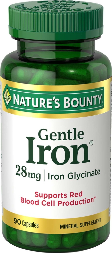 자연의 Bounty Gentle 철 28 mg 90 캡슐