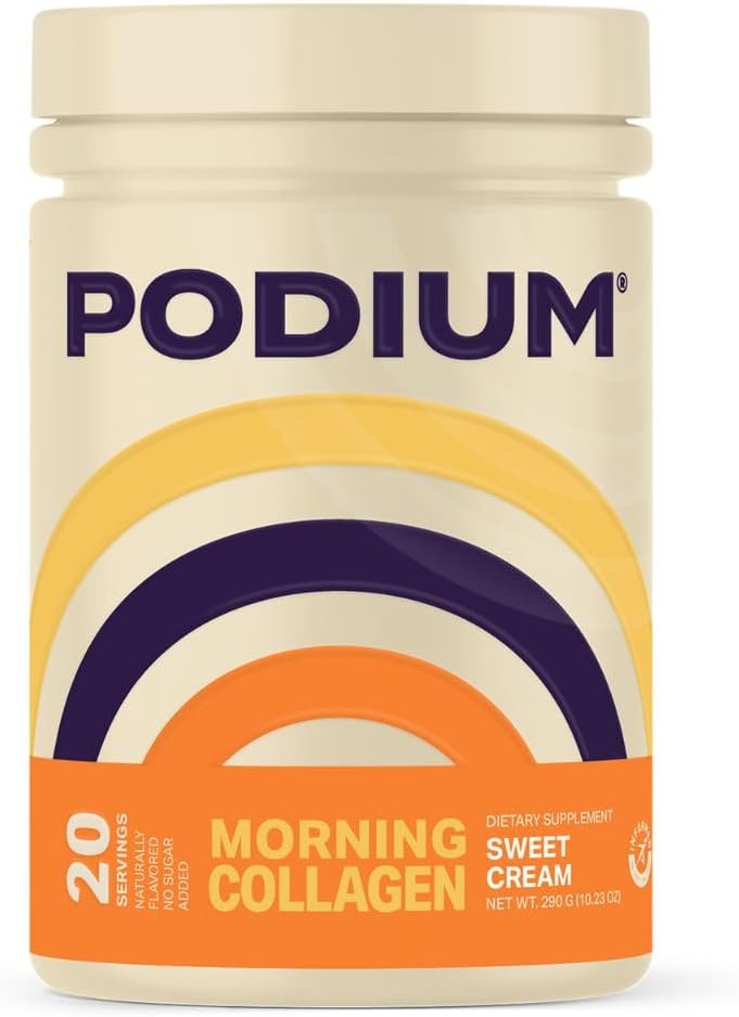 Podium 영양, 아침 콜라겐, 달콤한 크림, 20 서빙, 콜라겐 단백질, 글루텐 무료, 콩 무료