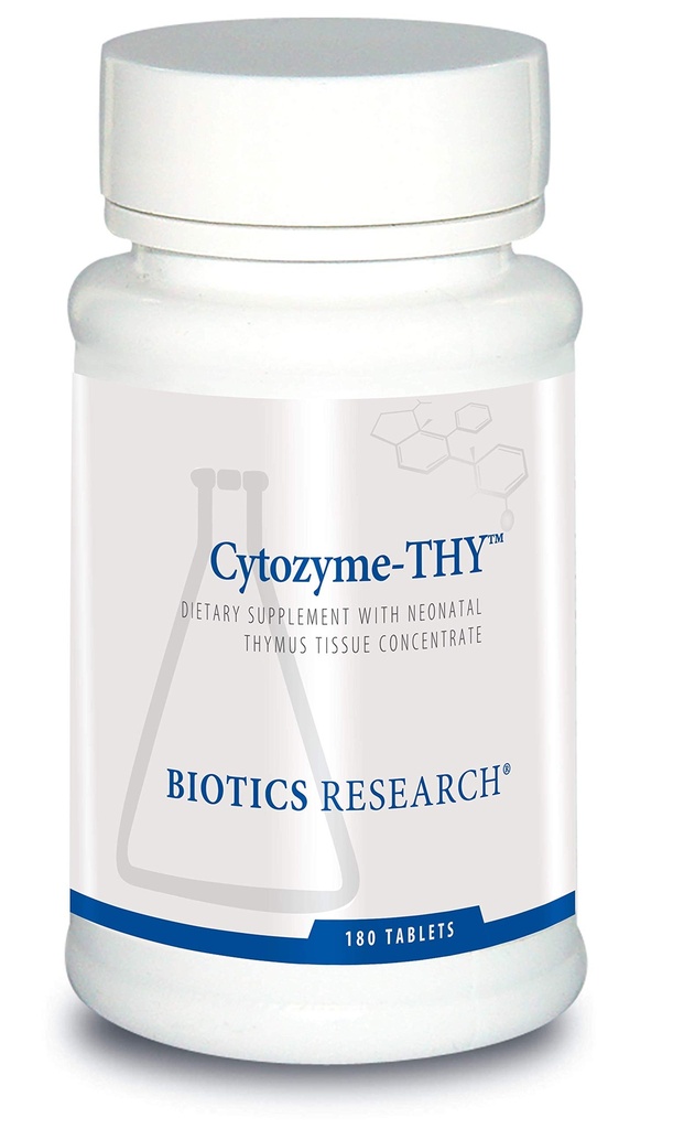 Biotics 연구 Cytozyme Thy Neonatal Thymus 농축물, Thymus Gland의 건강, 건강한 면역 응답 및 몸 통로 과정, 지원 면역 체계, 180 정제
