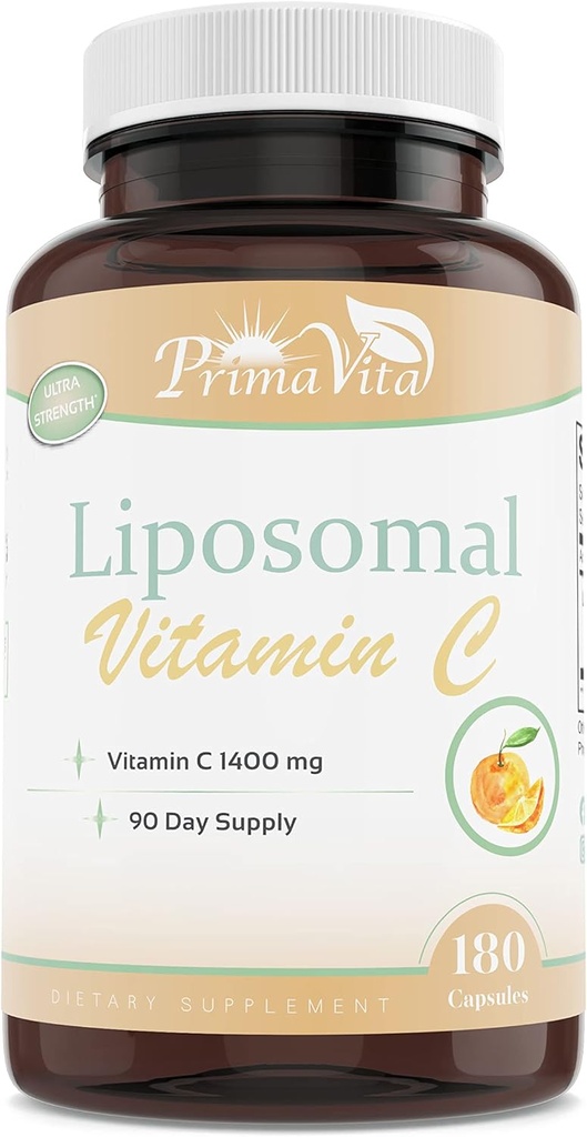 Liposomal 비타민 C 1400mg 캡슐, 면역 지원 보충교재, 높은 흡수 비타민 & 산화를 억제하는 지방 수용성 비타민 C 보충교재 (180의 캡슐)