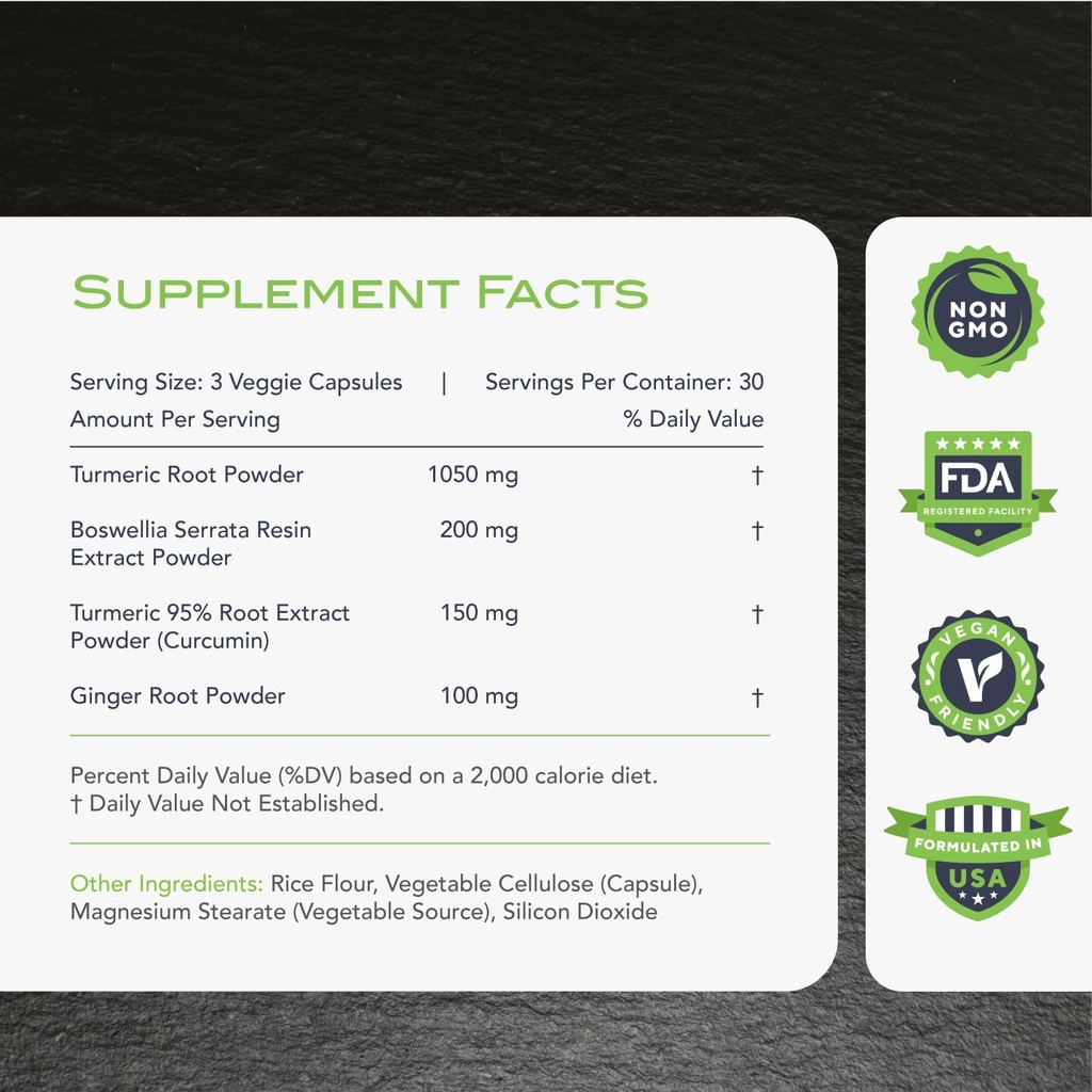 KaraMD 컴포트 가드 X24 | 조인트 & 운동 지원 보충교재 | Turmeric Curcumin, Boswellia & Ginger | Ease Muscle Discomfort & Joint Stiffness | Non-GMO, Gluten Free & Vegan Friendly (4 팩)