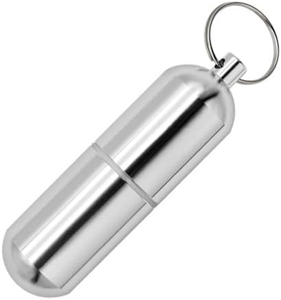 휴대용 알약 조직자 작은 여행 알약 상자 Keychain 소형 매일 알약 상자 콘테이너, 방수 금속 알약 홀더 약 Bottlefor 보충교재, 알약, 비타민 및 약물 (큰)