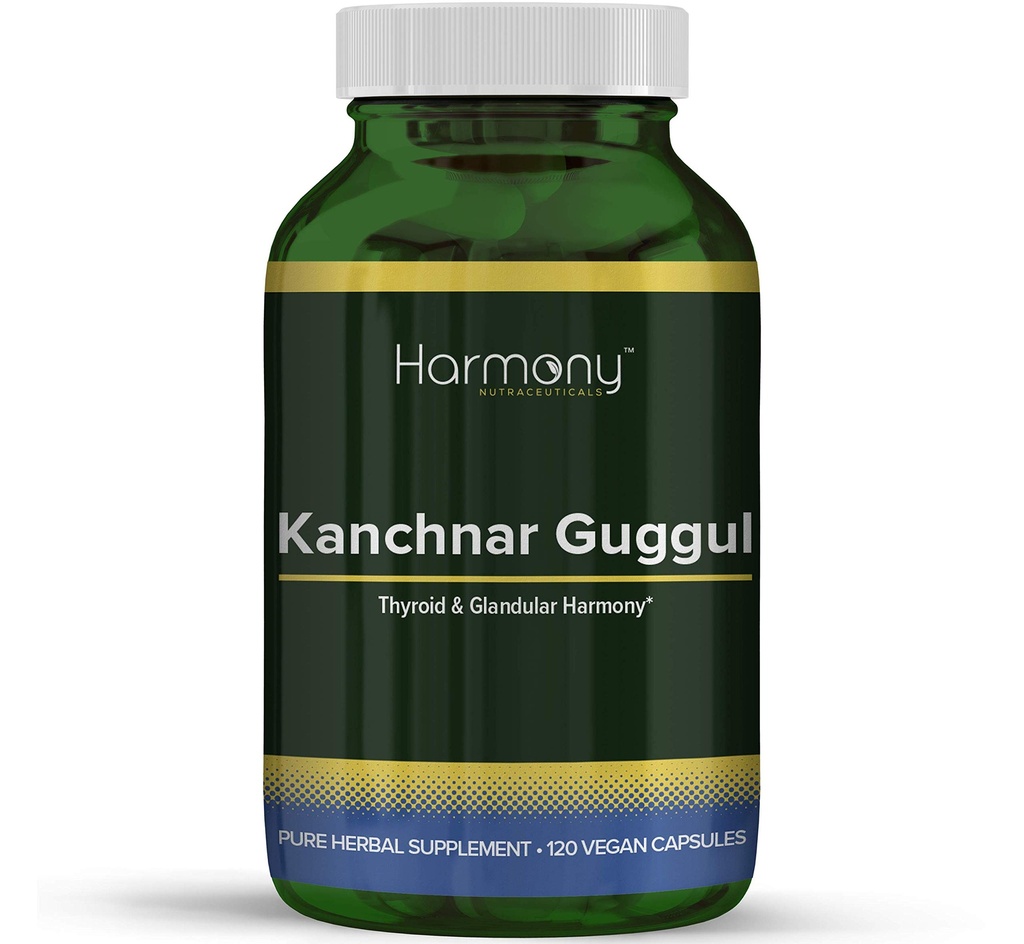 Kanchnar Guggul – Thyroid & Glandular Harmony – 120 Vegan 캡슐 – 하모니 Nutraceuticals Guggul 수지