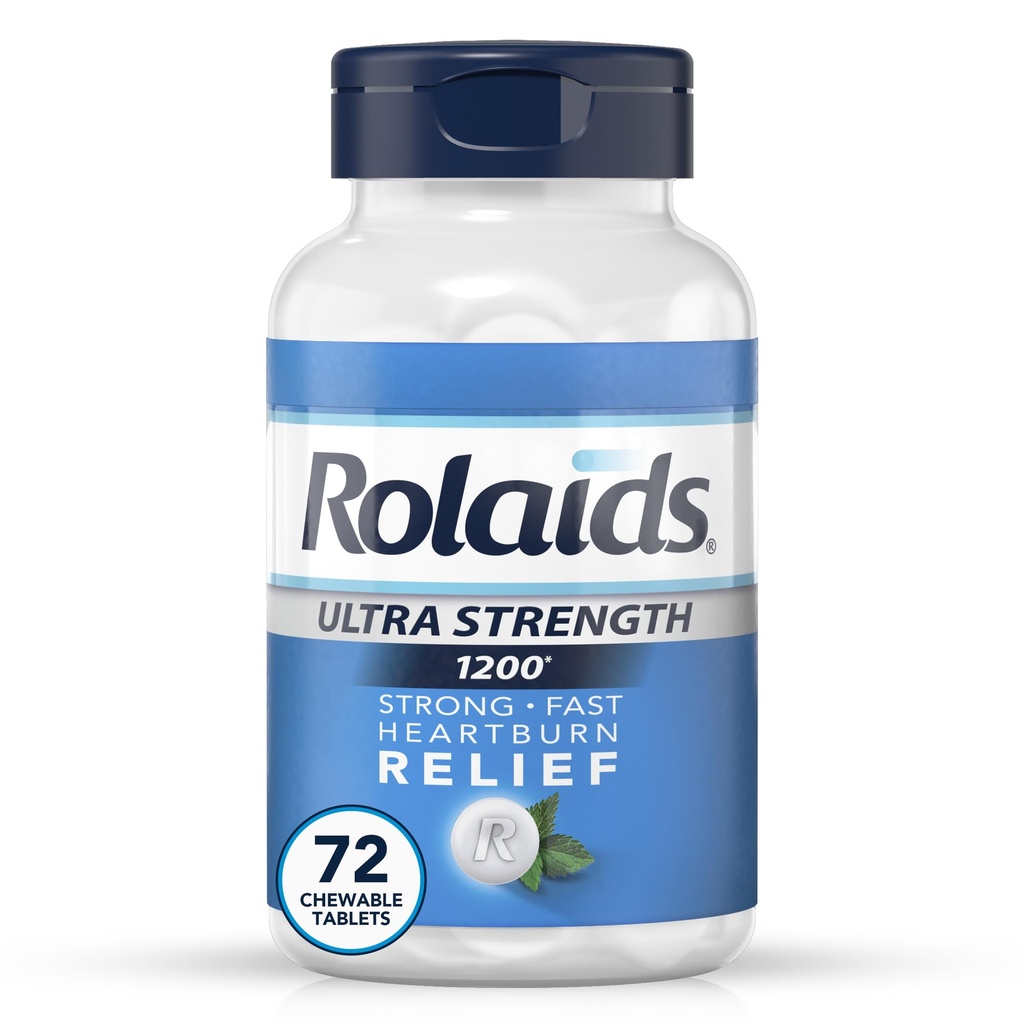 Rolaids 매우 힘 Antacid Chewable 정제, 민트, 72-Count
