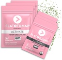플랫 티미 데톡스 티 (4 Week Program) - 2-Step Detox Tea to Boost Energy & Reduc Bloating* - 모든 자연 Detox Cleanse w/Green Tea, 레몬 발, Dandelion, Fennel, & More - 소화 지원 (3 팩)