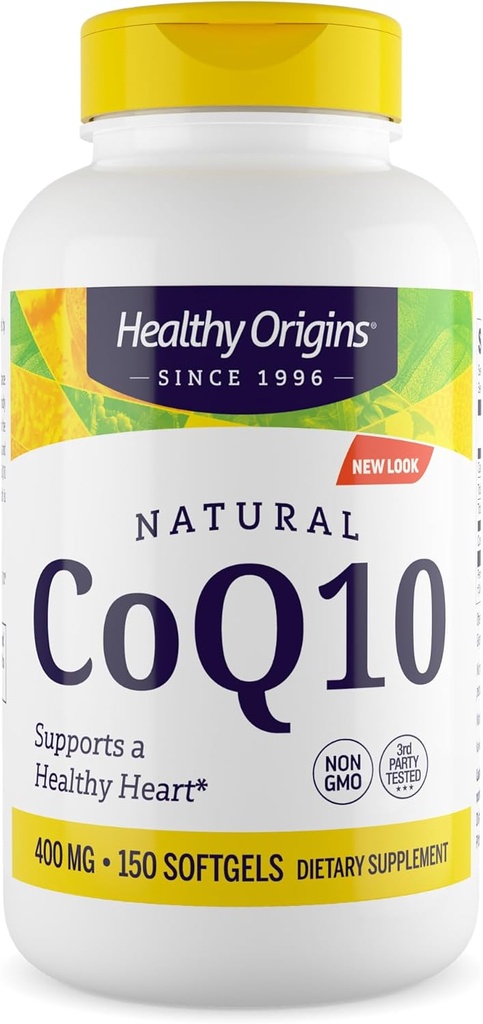 건강한 근원® CoQ10 400 mg – 자연적인 Trans 이체 Ubiquinone – Yeast Fermented, 지원 심장 건강 & 세포 에너지 – 비 GMO 150 Softgels