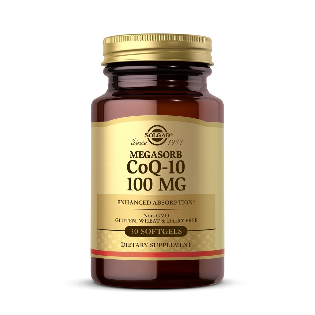 Solgar Megasorb CoQ-10 100 mg - 30 Softgels - 향상된 흡수 - Non-GMO, 글루텐 무료, 낙농장 무료 - 30 서빙
