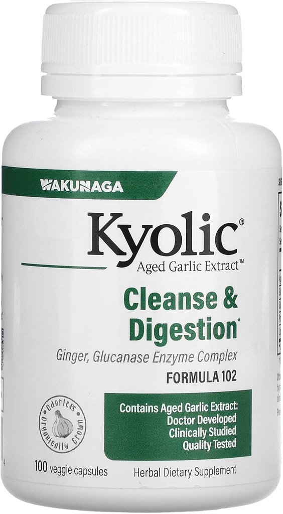 Aged 마늘 추출물, Cleanse & 소화 공식 102, 100 Veggie 캡슐, Kyolic