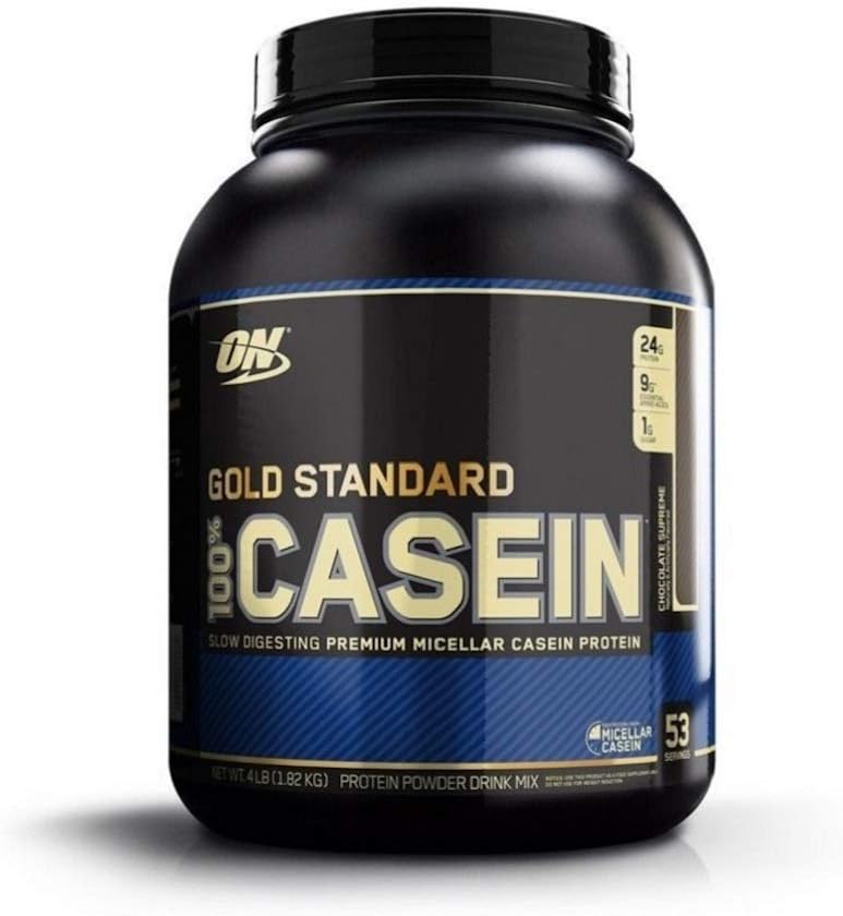 최적의 영양 골드 표준 100 % Micellar Casein 단백질 분말, 느린 소화, 도움 당신이 전체 유지, 하룻밤 근육 회복, 초콜렛 대, 4 파운드 (포장 월병)