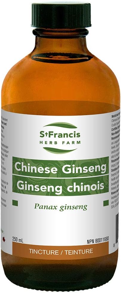 St Francis Herb Farm - 중국 인삼 (Panax ginseng, 루트) 인증 유기농 초본 Tincture 추출물 - 전통적으로 건강한 승진을위한 지지 요법으로 초본 의학에서 사용