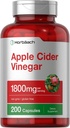 Horbäach Apple Cider Vinegar 캡슐 | 1800mg | 200 알약 | Non-GMO, 글루텐 무료 보충