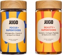 JUGO Beauty + Focus Gummies 번들 - Ashwagandha, Collagen & Biotin - 초점, 스트레스 완화, 헤어, 피부 및 손톱 지원 - 식물 기반, 글루텐 프리