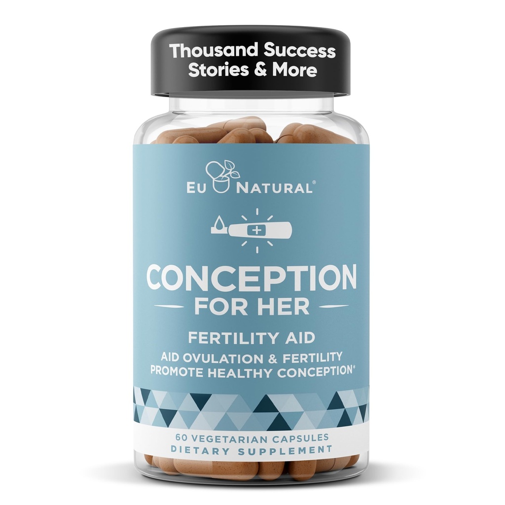 여성을위한 개념 불임 보조제 - Aids Ovulation, Hormonal Balance, & Regular Cycles - Myo-Inositol, Folate, Folic Acid, Vitex와 Prenatal 비타민 지원 - 60 채식 소프트 캡슐