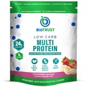 BioTrust Low Carb Protein Powder – Grass-Fed Hormone Free Cows에서 맛있는 Whey & Casein 혼합 – 비 GMO, 글루텐 무료 (Strawberry Banana)