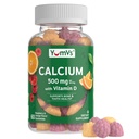 YumVs 칼슘 500mg 비타민 D3 - 라즈베리 & 오렌지 맛 칼슘 비타민 D Gummies, 아이 & 성인, 비타민 D 칼슘 Gummies, 코셔 할랄 글루텐 무료 (60 개)